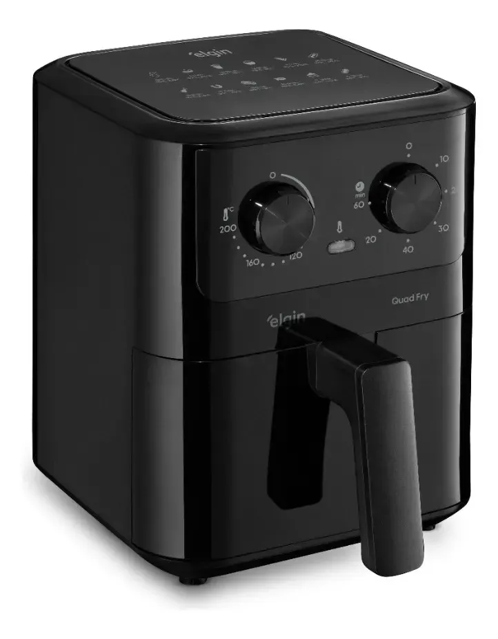 Fritadeira elétrica Air Fryer Elgin Quad Fry preta